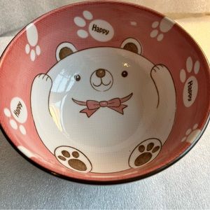 Ramen Bowl made in Japan Kawaii Happy Bear
